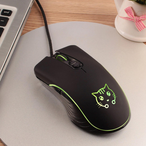 Ratón Ergonómico Para Juegos Con Cable, Luces De