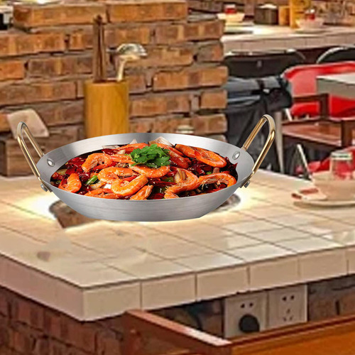 Panela Wok De Aço Inoxidável Para Fritar E Cozinhar 24 Cm