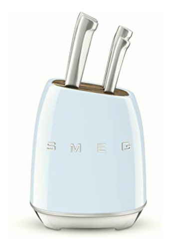 Smeg Juego De Bloques De Cuchillos De Acero Inoxidable Azul