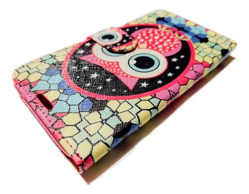 Funda Protector Cartera Para Celular Lg Stylus 2 Rosa Geométrico