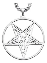 Comprar Collar Dije Pentagrama Invertido Satánico Baphomet Cabra Satánica Lucifer Goat Bafomet