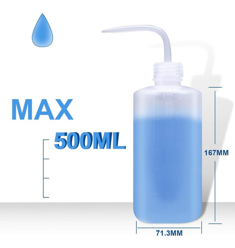 Imagen 4 de 4 de Piseta Plastica Graduada Dosificador Laboratorio 500 Ml