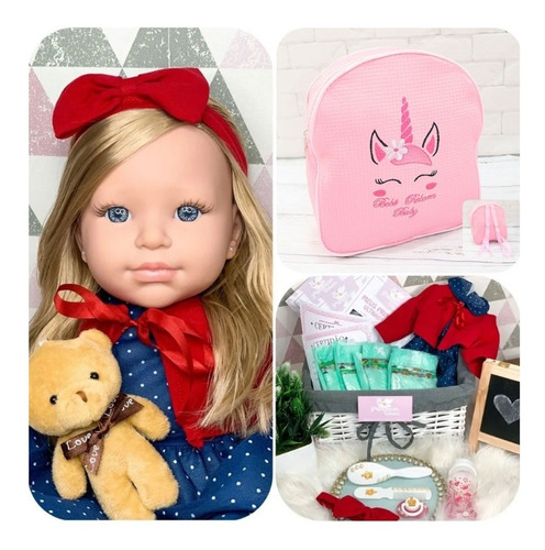 Boneca Bebê Reborn Acompanha Mochilinha E Vários Acessórios