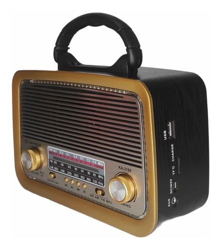 Radio Retrô Vintage Aux Usb Lanterna Fm Am Bluetooth