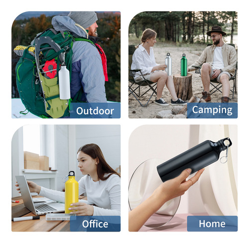 500ml Portable Aluminum Water Bottle With Carabiner