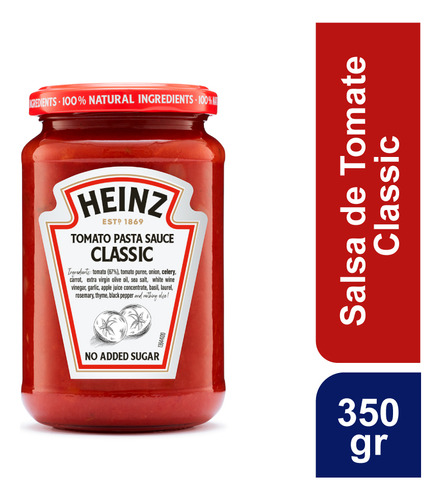 Salsa De Tomate Heinz Clasica Frasco 350g