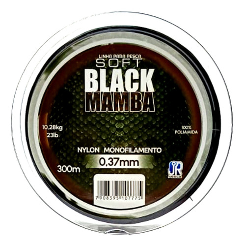 Linha De Pesca Soft Black Mamba - 0,37mm Preta - Jr Pesca Cor Preto