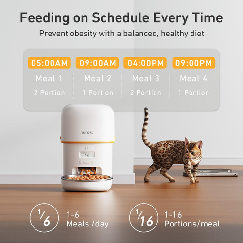 Yuposl Comederos Automáticos Para Gatos Dispensador De