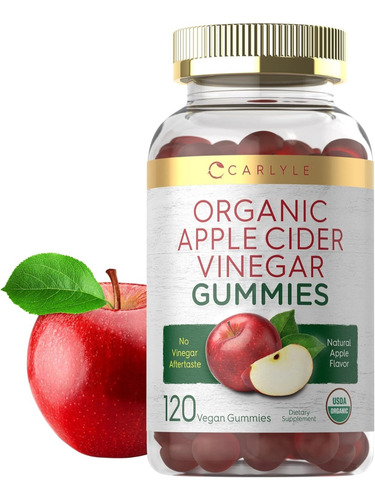 Gomitas Veganas De Vinagre De Sidra De Manzana Carlyle 120u