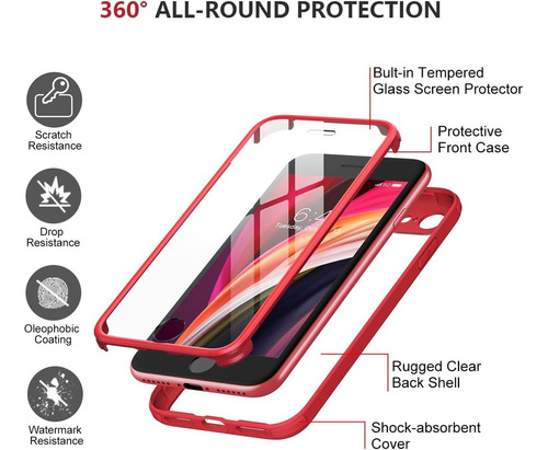 .funda Case For iPhone SE 2020/2022 Uso Rudo Cubierta Rígida