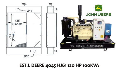 Radiador Grupo Electrogeno J. Deere 4045 Hj61 120 Hp 100kva