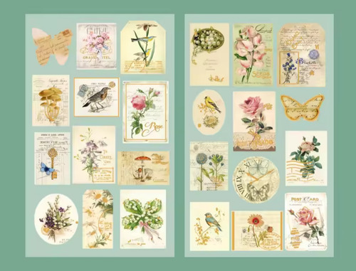 Paquete De 4 Sets De Pegatinas 2 Hojas C/u Scrapbook Journal