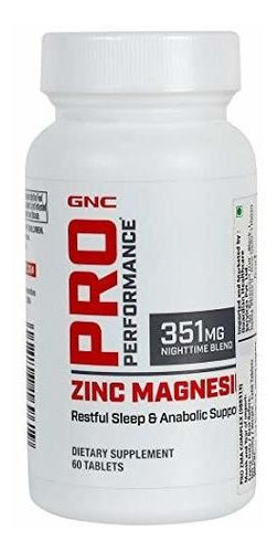 Gnc Pro Performance Zinc Magnesio, 60 Tabletas, Soporta Sue