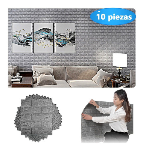 Pegatina De Pared Patrón De Ladrillo 3d