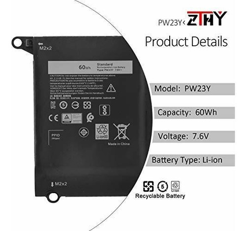 Zthy-batería Dell Xps 13 9360 P54g002