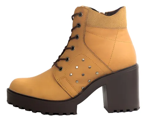 Botines Cuero Mujer Melon Suaves Comodos Zapatos Moda