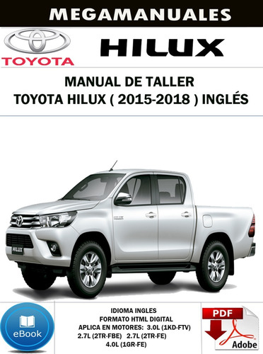 Manual Taller Toyota Hilux 2015-2018 Ingles