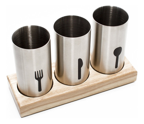 Soporte De Cuchara Caddy Para Cubiertos Y Cubiertos De Acero