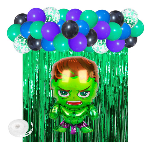 Kit Combo Hulk Avengers Deco Cumpleaños Fiesta Infantil