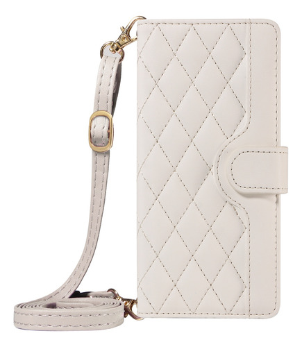 Funda Protectora Tipo Cartera De Piel Sintética Para Xiaomi Poco Series Con Ranura Para Tarjetas, Correa Para El Hombro, Pulsera, Etc., Color Blanco