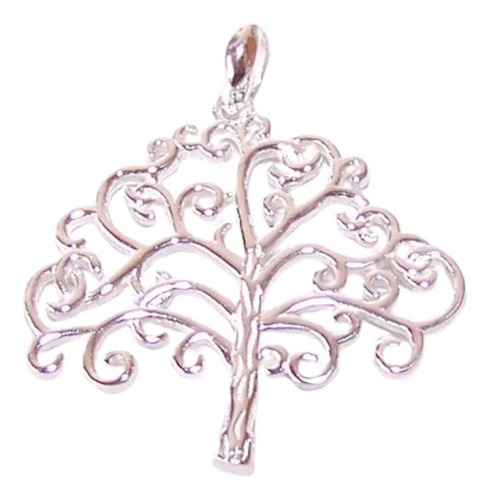 Imagen 2 de 8 de Conjunto Dije Arbol Vida Calado 24x27mm Plata 925 + Cadena