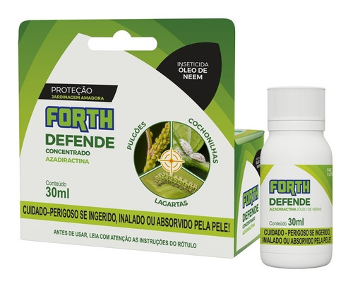 Inseticida Forth Defende Óleo Neem Concentrado 30ml Plantas