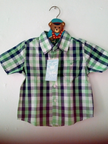 Camisa Epk  Manga Corta De Cuadros Bebes/niños/varón