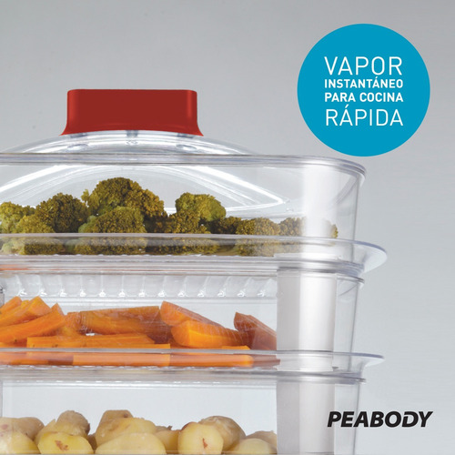 Imagen 7 de 9 de Vaporera Arrocera Digital Con 3 Niveles Peabody Pe-st1654