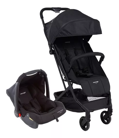 Carrinho Com Bebê Conforto Travel System Yupi Preto - Voyage