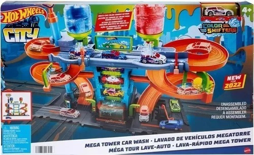 Imagen 2 de 2 de Hotwheels City Megatower Carwash Color Shifters Hdp05 Mattel Color Azul