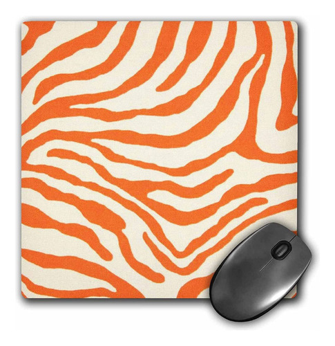 3drose Llc 8 X 8 X 0.25 Inches Mouse Pad, Zebra Orange (mp62