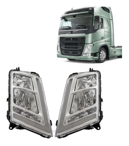 Par Farol Principal Volvo Caminhão Fh Fm 2015 Em Diante 