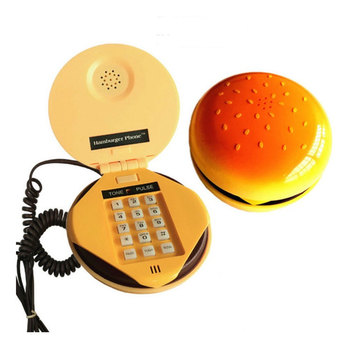 Telefone Doméstico Com Fio Inovador Em Forma De Hambúrguer