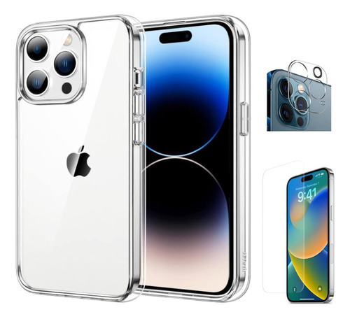 Para iPhone 15 Pro Max - Case Funda Clear Pack 3 En 1 
