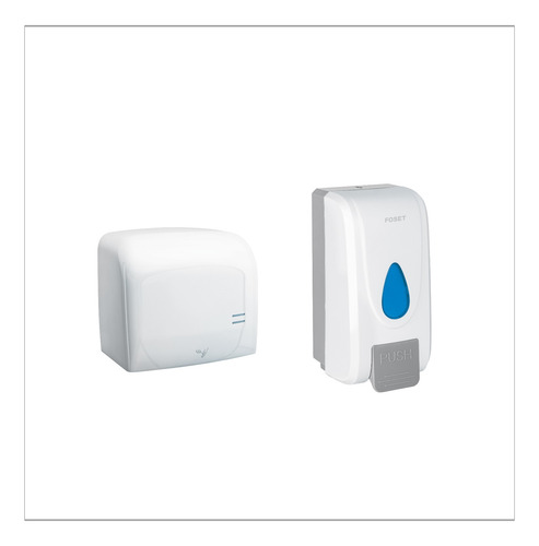 Kit De Secador Manos + Dosificador Foset Abp-12b 220v Blanco