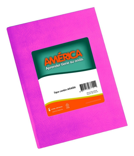 Cuaderno America Tapa Carton Dura X 42 Hojas Forrado Rayado Color Rosa