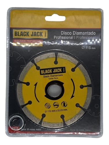 Disco Diamantado Profesional Corte  Seco Black Jack - 115 Mm