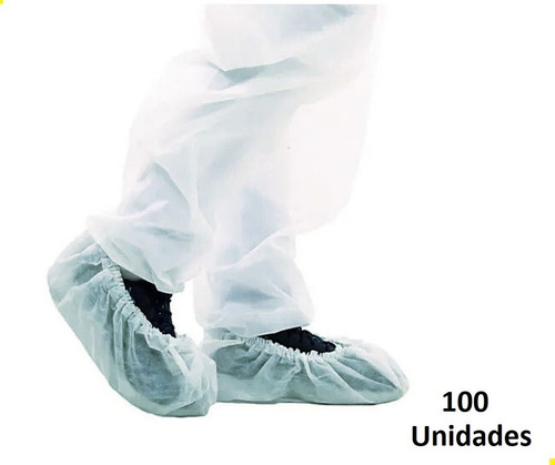 Sapatilha Propé Descartável Tnt Branca C/ 100 Unidades