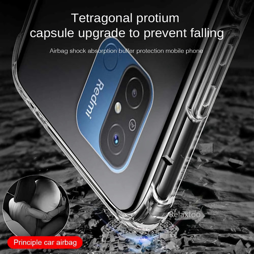 Funda Acrigel Airbag Rígido Para Xiaomi Redmi 12c Transparente Acrigel Reforzado