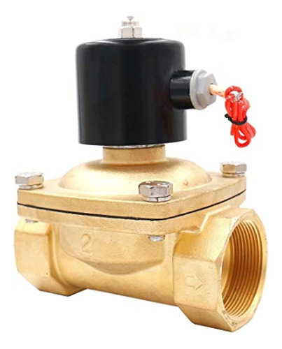 Válvula De Solenoide Eléctrica De Latón De 2 Pulgadas Dc 24 