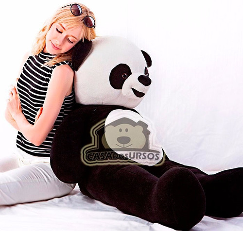 Urso Panda Grande Pelúcia Gigante 120cm + Coração Amor Love