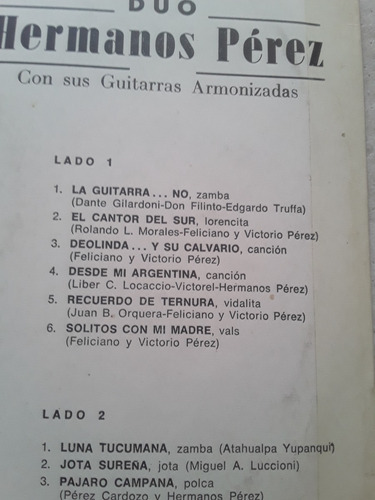 Hermanos Pérez - La Guitarra No... - Lp Vinilo / Kktus (Usado)