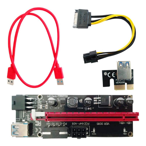 Imagem 2 de 4 de Riser Ver009s Pci-e 16x Cabo Extensor Usb 3.0 60cm Mineração