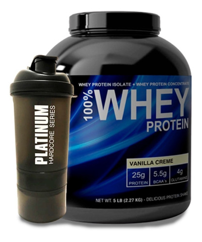 Whey Protein Platinum Bcaa 5 Libras + Vaso Shaker Proteína