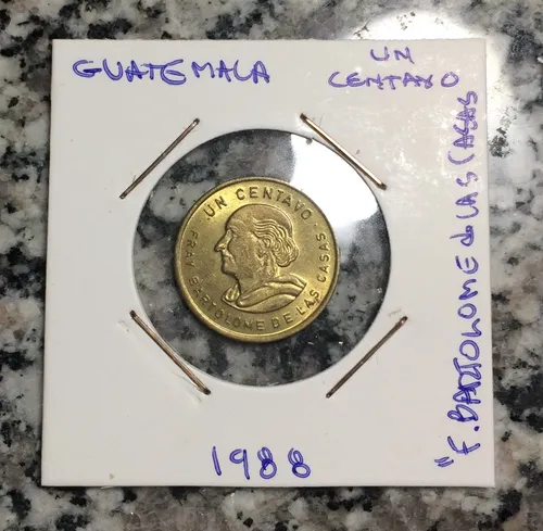 Moneda Guatemala Un Centavo 1988 Homenaje Fray Bertolome