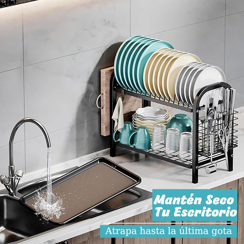 Escurreplatos Para Cocina Desmontable Metal 2 Niveles Hogar