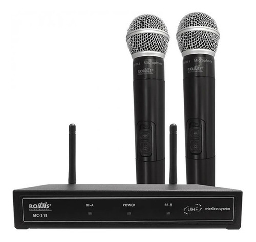 Romms Sistema De Microfono Doble Inalambrico Uhf Mc-318 Msi