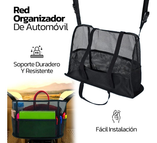 Red Organizador De Auto Elástica Amplio Almacenamiento Malla