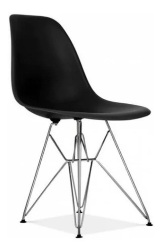 Imagen 2 de 4 de Silla Eames De Comedor De Plástico Diseño Patas Cromadas