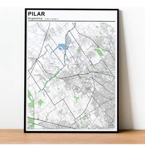 Mapa Partido De Pilar 80cmx61cm